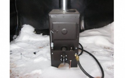 propane stove in use